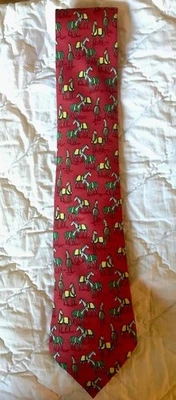 Corbata Hermes - Ancha - Roja - Caballos - Nueva Foto 1 de 4