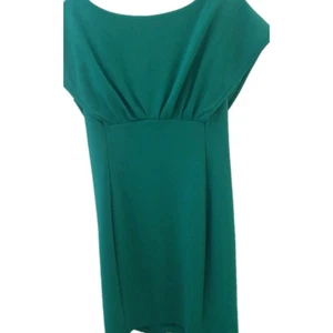 Calvin Klein Scuba Crepe Caplet Sleeve Shealth Dress Green 16 - Picture 1 of 4