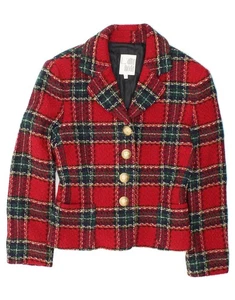 L'ALTRA MODA Womens 4 Button Blazer Jacket EU 40 Medium Red Check DG31 - Picture 1 of 3