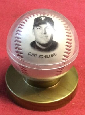1994 Philadelphia Phillies Baseball Curt Schilling & Mariano Fotoball.&holder - Image 1 of 4