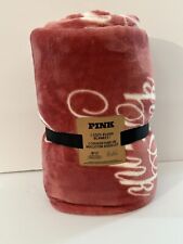 NWT Super Cozy  Victoria's Secret PINK Sherpa Blanket Soft Begonia 60" x 50"