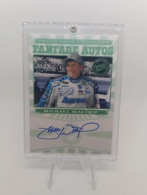 2013  Press Pass Fanfare  Michael Waltrip Autograph Green   2/2  Mnt. - Image 1 of 4