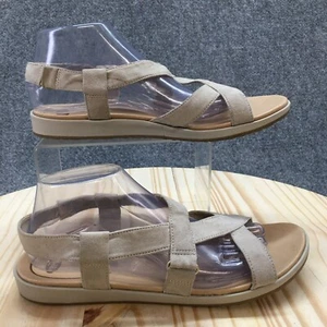 Dr Scholls Shoes Sandals Womens 10M Preview Strappy Slingback Flat Beige Slip On - Picture 1 of 15