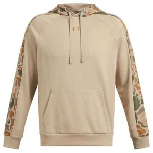 Under Armour Rival Fleece Camo Blocked Hoodie City Khaki/Camel MD 1388087-299003 - Picture 1 of 2