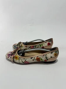 Gucci Multicolor Floral Print Leather and Canvas Bamboo Horsebit Ballet 8.5 US - Picture 1 of 8