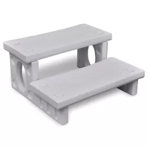 Spa Step White Plastic Medium Reversible Spa Steps - Picture 1 of 4