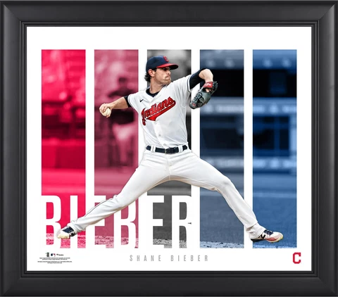 Shane Bieber Cleveland Indians Framed 15x17 Player Panel Collage Cover