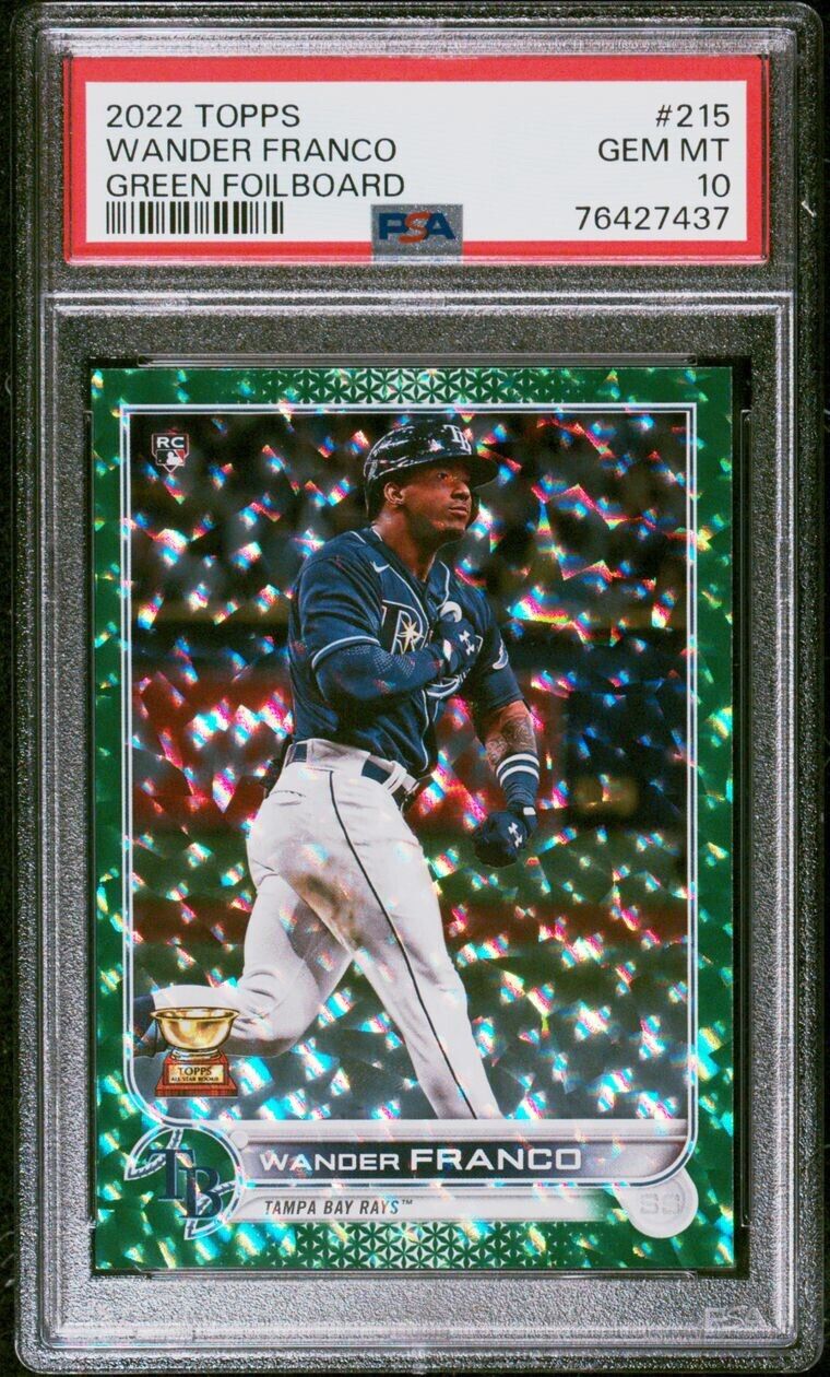 2022 Topps #215 Wander Franco Green Foil 261/499 PSA 10 GEM MINT Rookie RC