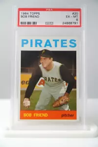 Vintage 1964 Topps Bob Friend Baseball Card #20 PSA 6 EX-MT - Picture 1 of 2