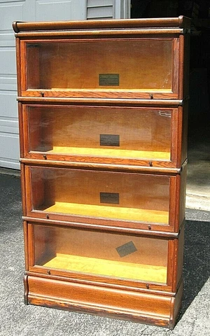 ANTIQUE MACEY 1900 DATED OAK BARRISTER STACKING LAWYER'S SECTIONAL BOOKCASE Cover