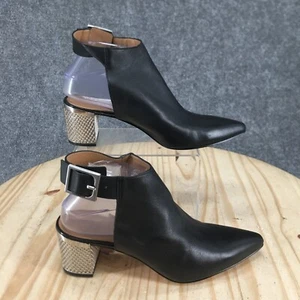 Calvin Klein Boots Womens 8.5 Nylee Ankle Bootie Black Pointed Toe Block Heels - Picture 1 of 16
