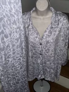 Conjunto de salón pijama de leopardo plateado Nicole Miller New York talla XL NUEVO CON ETIQUETAS nuevo 💗241 - Imagen 1 de 6