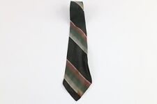 Vintage 40s 50s Macys Rayon Gabardine Striped 4 Fold Neck Tie Green Wedding USA