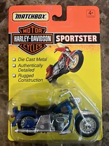 1993 Matchbox Harley Davidson Blue Sportster - MOC 1/20 Die Cast 76256 - Picture 1 of 2