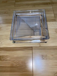 Vintage Daum France Etch Marked Square Art Deco Style Clear Crystal Ashtray - Picture 1 of 7