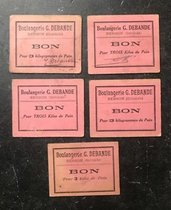 5 Bons de nécessité pour 3 kilos de Pain. Boulangerie Debande à Berson Gironde - Bild 1 von 2