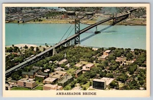 Ambassador Bridge, University Of Windsor, Ontario, Canada, Aerial View Postcard - Bild 1 von 2