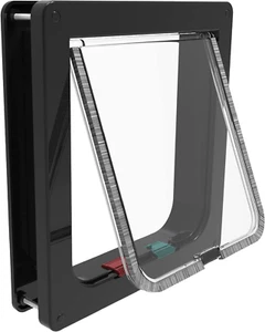 Hakuna Pets Standard Cat and Small Pet Door, Large, Black, Pets up to 20 lbs - Picture 1 of 13
