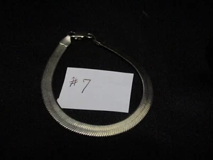 Vintage Herringbone Bracelet Silver Tone Flat Herringbone Bracelet - Picture 1 of 5