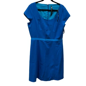 ANDREW MARC NEW YORK Blue Cap Sleeveless Dress 14 above Knee Neiman Marcus - Picture 1 of 9