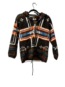 Earth Ragz Wool Cotton Blend Aztec Southwestern Hoodie Jacket - Size Small - Picture 1 of 8