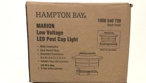 Hampton Bay Marion Black Low Voltage LED Outdoor Post Cap Light - Picture 1 of 3
