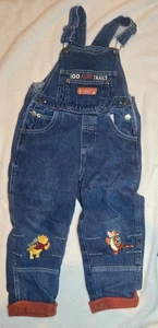 Vintage Disney Winnie the Pooh Embroidered Denim Overalls Size 4T (Pre-Owned) - Picture 1 of 7