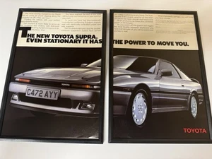 FRAMED Original Mk3 Toyota Supra 3.0i MA70 Magazine Advert Poster Man Cave Retro - Foto 1 di 3