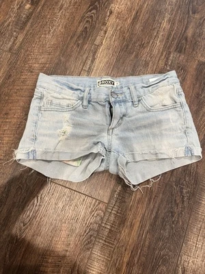 Roxy Low Rise Cut Off Distressed Shorts Women’s / Juniors Size 0 Light Wash Y2K - Image 1 of 4