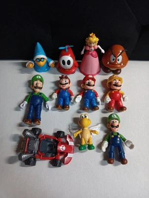 11 件超级马里奥 Jakks 任天堂世界 4 英寸可动人偶套装桃子公主 + — 第 1/4 张图片