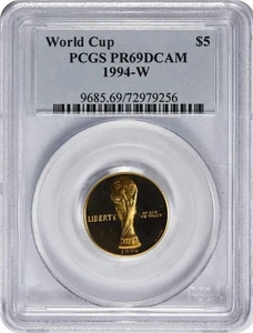 1994-W World Cup $5 Gold Five Dollar Proof Commemorative PR69DCAM PCGS - Picture 1 of 2