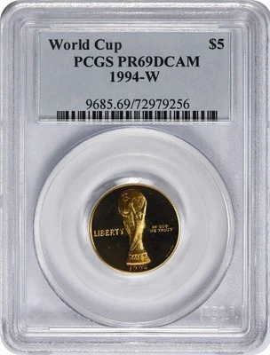 1994-W World Cup $5 Gold Five Dollar Proof Commemorative PR69DCAM PCGS - Image 1 of 2