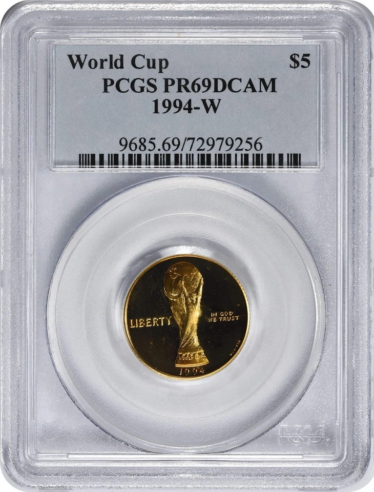1994-W World Cup $5 Gold Five Dollar Proof Commemorative PR69DCAM PCGS - Image 1 of 2