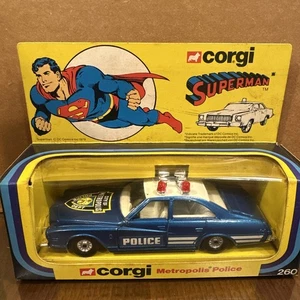 Vintage Corgi Toys 260 Superman Metropolis Police In Original Box Mint A150 - Picture 1 of 9