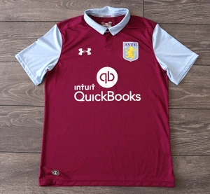 ASTON VILLA JERSEY 2016/2017 FOOTBALL MEN'S UNDER ARMOUR SHIRT SIZE ADULT LARGE - Picture 1 of 8