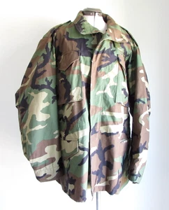 US Army Woodland Field Coat Large Regular American Apparel Cold Weather No Liner - Picture 1 of 9