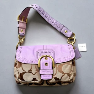 Coach Lilac Purple Signature Hamptons Soho Pocket Flap Shoulder Bag 11888 China - Picture 1 of 9