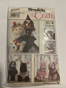 Uncut Simplicity 8936 Sew Pattern Dog Cat Costumes Reindeer Antlers Santa Easter - Picture 1 of 2