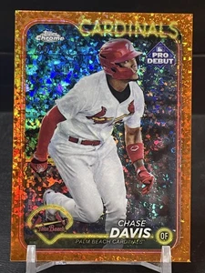 2024 TOPPS PRO DEBUT CHASE DAVIS CHROME ORANGE MINI-DIAMOND REFRACTOR 6/25 - Picture 1 of 10