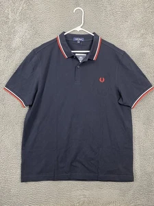 NEW Fred Perry Men's Size 2XL Cotton Navy Blue Twin Tipped Polo Shirt XXL - Picture 1 of 6