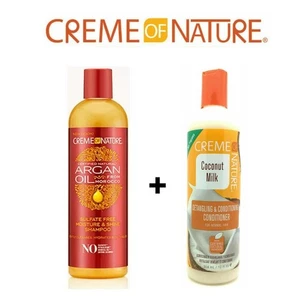 Creme of Nature Argan Oil Shampoo & Coconut Milk Detangling Conditioner 12oz - Picture 1 of 3