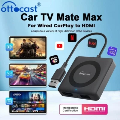 OTTOCAST Car TV Mate Max 2K HDMI Input Adapter Wireless Carplay Fire TV Stick DE - Bild 1 von 4