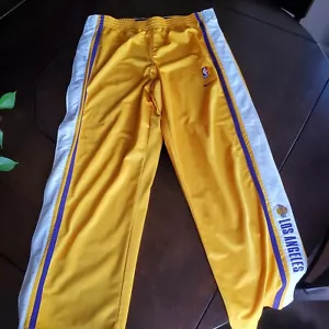 Vintage Nike LOS ANGELES LAKERS (Large) 100% Polyester Snap Break Away Pants - Picture 1 of 5
