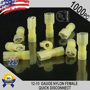 12-10 GAUGE 1000 PC NYLON FULLY INSULATED QUICK DISCONNECT FEMALE .250 CONNECTOR - Picture 1 of 1