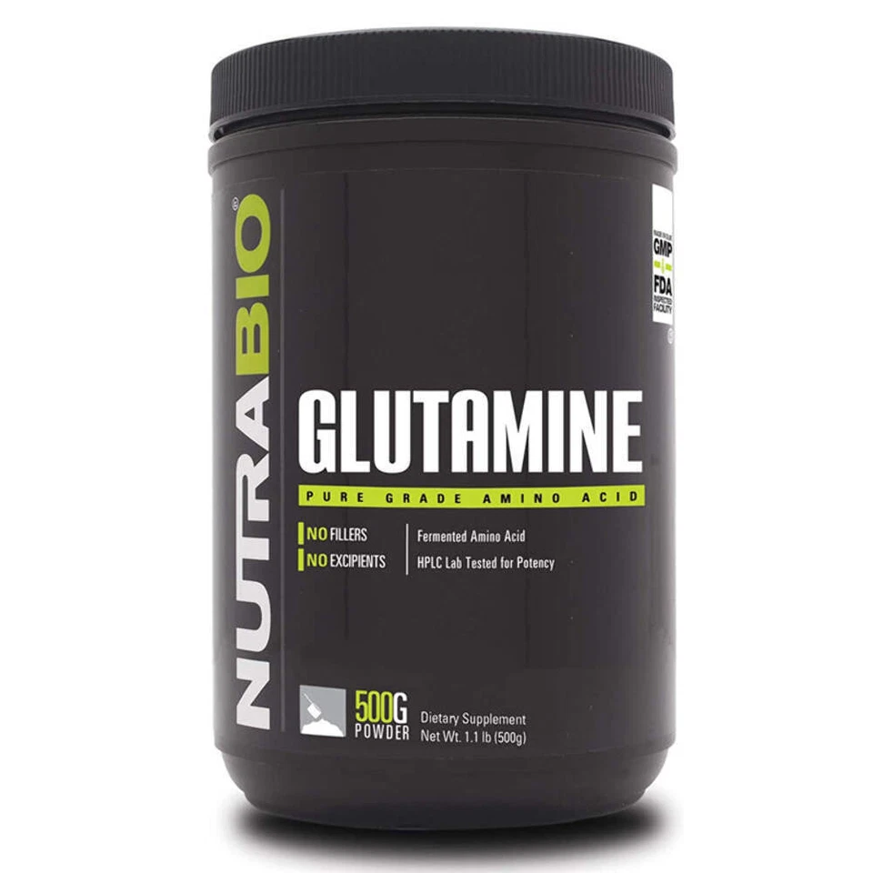 NutraBio - Glutamina en polvo 100 porciones (500 g) sin sabor Foto 1 de 1