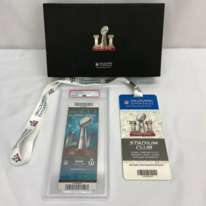 2017 Super Bowl LI Patriots Falcons Vollticket PSA 7 NM - blau Var. mit Videobox - Bild 1 von 16