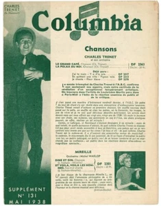 Charles Trenet - Damia - Mireille orig 1938 French Columbia Records catalog - Picture 1 of 2