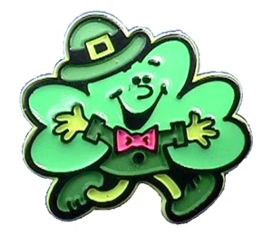 Hallmark PIN St Patrick Vintage SHAMROCK Man Anthropomorphic 1981 Irish Brooch - Picture 1 of 2