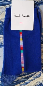 Paul Smith Women Italian Socks Veronica Strip Blue Multi F743 One Size CottonMix - Picture 1 of 5