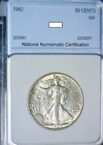 1942 CH/ GEM BU Walking Liberty SILVER Half Dollar Coin FLASHY LUSTER LOT #51 NR - Picture 1 of 4